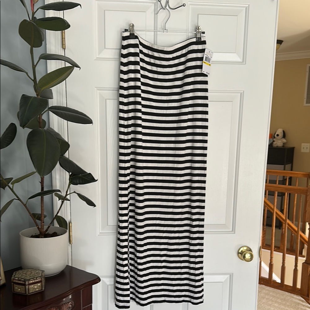 Michael Kors -  NWT Black and White Striped Women's Maxi Skirt - M